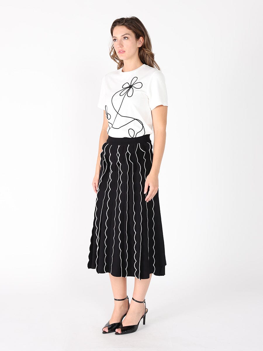 Floral Embroidered Crew Neck Top TOP Gracia Fashion 