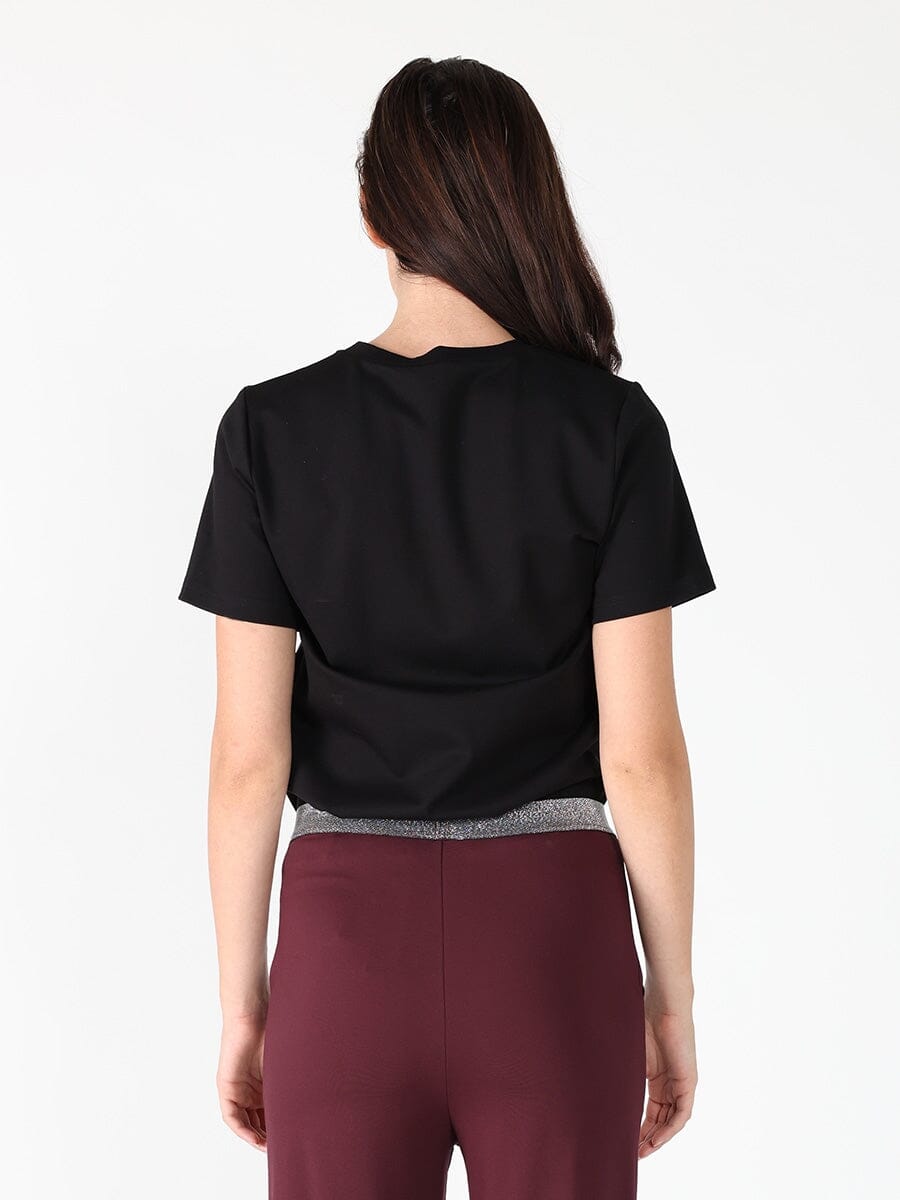 Floral Embroidered Crew Neck Top TOP Gracia Fashion 