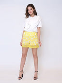 Floral Embroidered Crochet Short Pants PANTS Gracia Fashion 