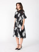 Floral Embroidered Puffed Sleeve Dress DRESS Gracia Fashion 
