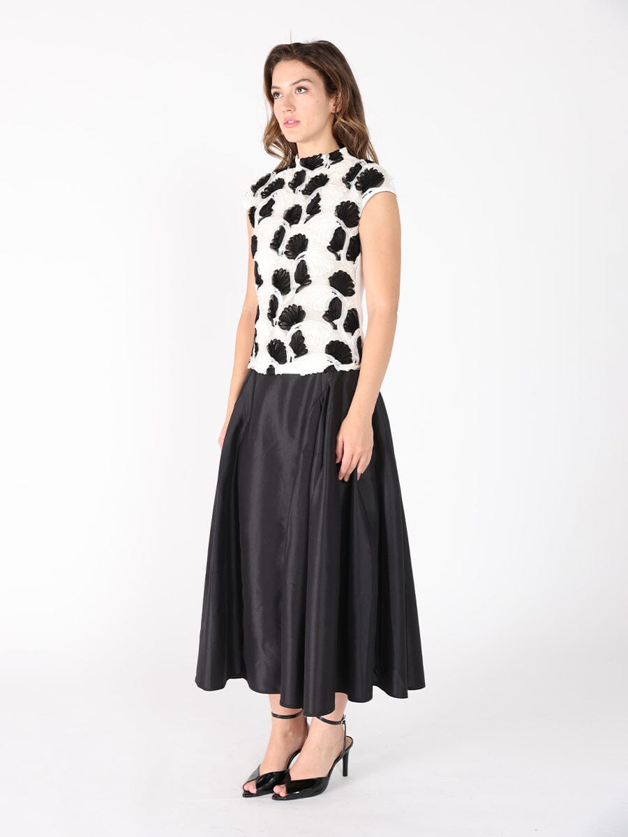 Floral embroidered workhi-neck top TOP Gracia Fashion 