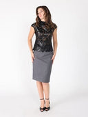 Floral Lace Detail Sleeveless Top JACKET Gracia Fashion 