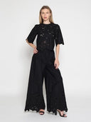 Floral Lace Embroidered Pants PANTS Gracia Fashion 