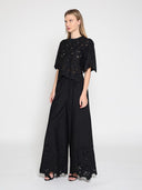 Floral Lace Embroidered Short Sleeve Crop Top TOP Gracia Fashion 