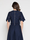 Floral Lace Embroidered Short Sleeve Crop Top TOP Gracia Fashion 