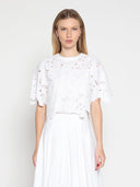 Floral Lace Embroidered Short Sleeve Crop Top TOP Gracia Fashion WHITE S 