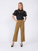 Floral mesh sleeve top TOP Gracia Fashion 