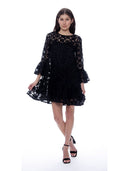 Floral Pattern Sheer Midi Dress DRESS Gracia Fashion 