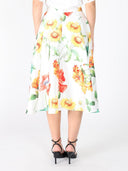 Floral Print A-line Midi Skirt SKIRT Gracia Fashion 