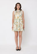 Floral Print Lace Detailed Relaxed Fit Dress DRESS Gracia Fashion YELLOW S 