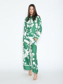 Floral Print Long Sleeve Button Up Shirt TOP Gracia Fashion 