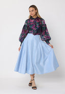 Floral Print Long Sleeve Organza Top TOP Gracia Fashion 