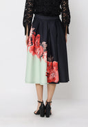 Floral Print Pleated A-line Skirt SKIRT Gracia Fashion 