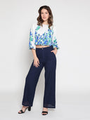 Floral print pleated top TOP Gracia Fashion 