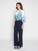 Floral print pleated top TOP Gracia Fashion 