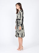 Floral print polyster belt dress DRESS Gracia Fashion 