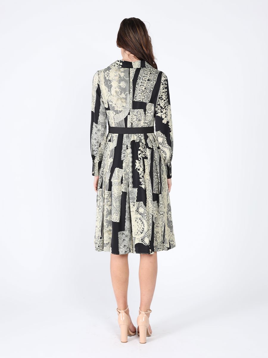 Floral print polyster belt dress DRESS Gracia Fashion 