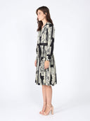 Floral print polyster belt dress DRESS Gracia Fashion 