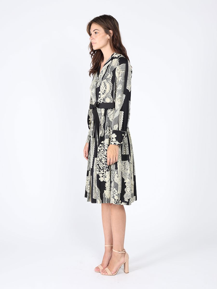 Floral print polyster belt dress DRESS Gracia Fashion 