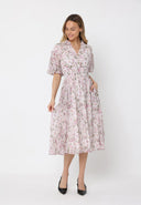 gracia fashion dresses Brown polka dot wrap dress Brown / L