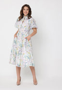 gracia fashion dresses Floral Applique Satin & Cotton Fabric Dress Black / L Made from 70% rayon and 30% linen Maxi Dresses Gracia Fashion