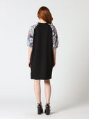 Floral Print Sewing Sleeves Sectioned Mini Dress DRESS Gracia Fashion 