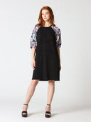 Floral Print Sewing Sleeves Sectioned Mini Dress DRESS Gracia Fashion 