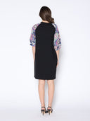 Floral Print Sewing Sleeves Sectioned Mini Dress DRESSES Gracia Fashion 