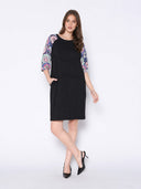 Floral Print Sewing Sleeves Sectioned Mini Dress DRESSES Gracia Fashion 