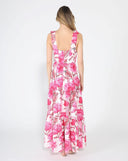 Floral Print Sleeveless Tiered Long Dress DRESS Gracia Fashion 