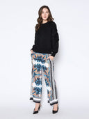 Floral Print Wide Leg Pajama Pants PANTS Gracia Fashion 