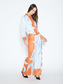 Floral Print Wide Leg Pajama Set Pants PANTS Gracia Fashion 