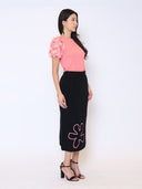Floral Printed Knit Pencil Skirt SKIRT Gracia Fashion 