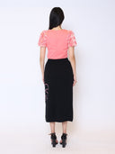 Floral Printed Knit Pencil Skirt SKIRT Gracia Fashion 