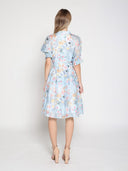 Floral Printed Short Sleeve Belt Dress DRESS Gracia Fashion 