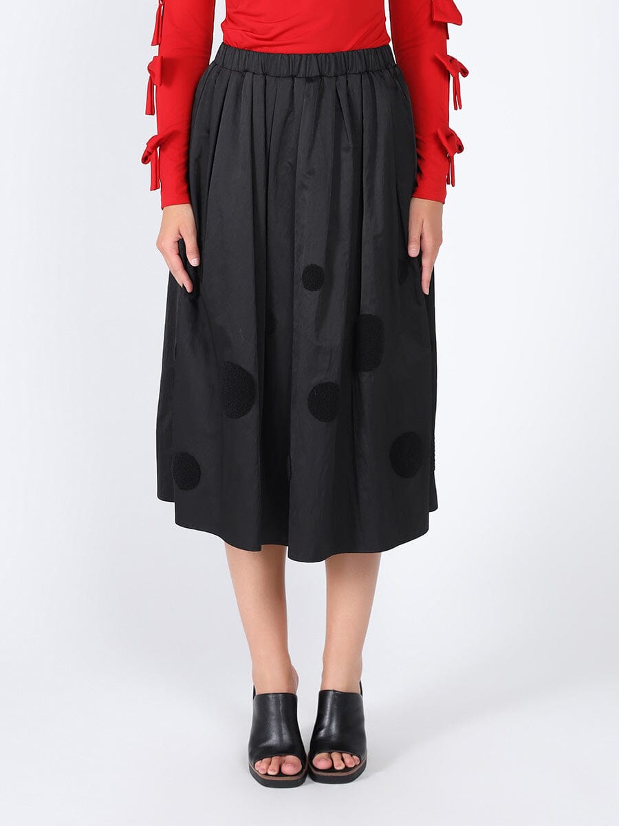 Floral Puffy Skirt SKIRT Gracia Fashion BLACK S 