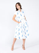 Floral Short Sleeve Belt Dress DRESS Gracia Fashion 