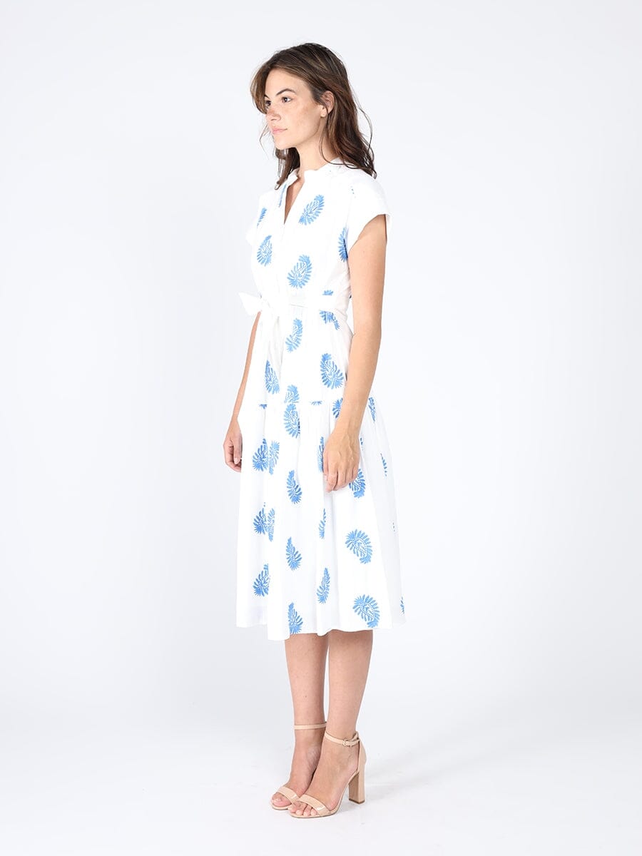 Floral Short Sleeve Belt Dress DRESS Gracia Fashion 