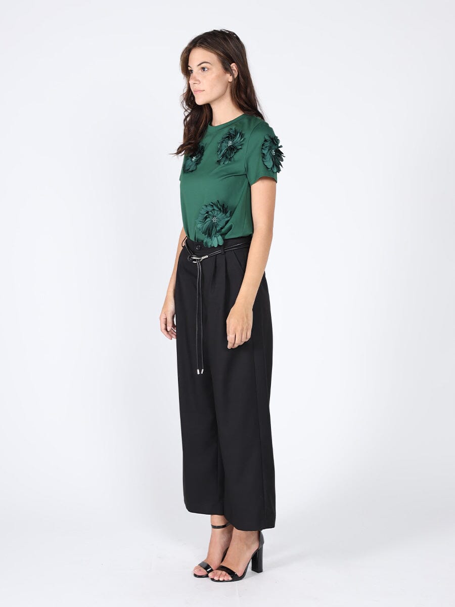 Floral Short Sleeve Round Neck T-shirt TOP Gracia Fashion 