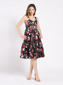 Floral Sweetheart Sleeveless Tiered A-Line Dress DRESS Gracia Fashion 