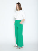 Flower Applique Loose Fit Long Sleeve Blouse TOP Gracia Fashion 