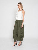 Flower Applique Parachute Pants PANTS Gracia Fashion 