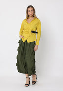 Flower Applique Parachute Pants PANTS Gracia Fashion 