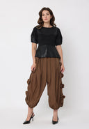 Flower Applique Parachute Pants PANTS Gracia Fashion 