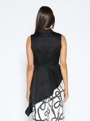 Flower Applique Sleeveless Asymmetrical Top TOP Gracia Fashion 