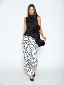 Flower Applique Sleeveless Asymmetrical Top TOP Gracia Fashion 