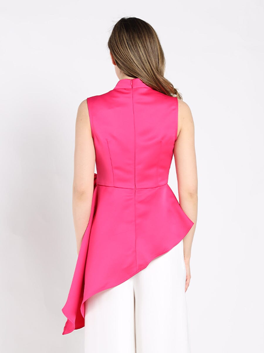 Flower Applique Sleeveless Asymmetrical Top TOP Gracia Fashion 