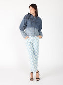 Flower Attached Denim Jacket JACKET Gracia Fashion 