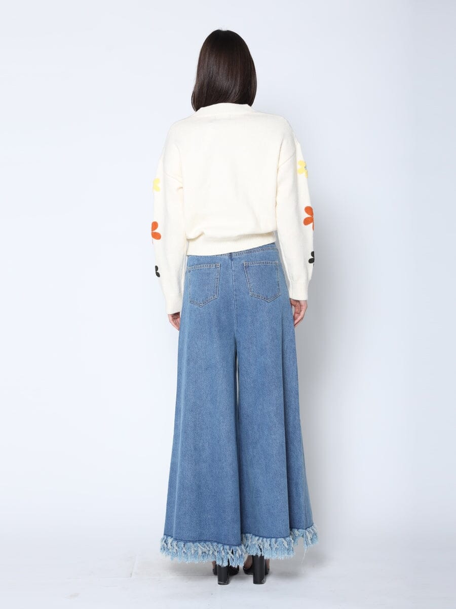 Flower Embroidered Cardigan Sweater SWEATER Gracia Fashion 