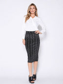 Flower Embroidered Midi Bodycon Pencil Skirt SKIRT Gracia Fashion 